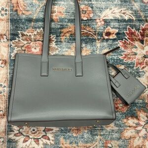Valentino by Mario Valentino Blue Leather Tote Bag